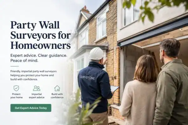 Image of couple with Party wall survey from Survey One Croydon